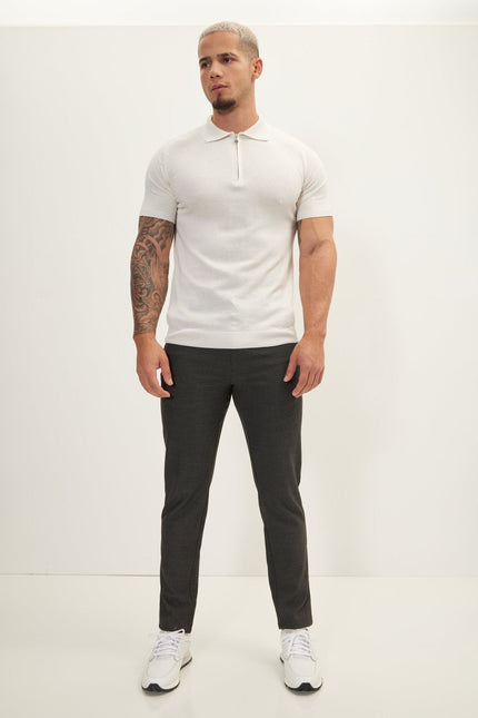 Men's Tailored Knit Pants - Anthracite | Ron Tomson