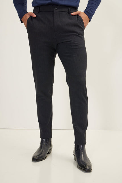 Men's Tailored Fit Knit Trousers - Navy | Ron Tomson