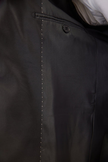 Men's Textured Peak Lapel Tuxedo Jacket - Black | Ron Tomson