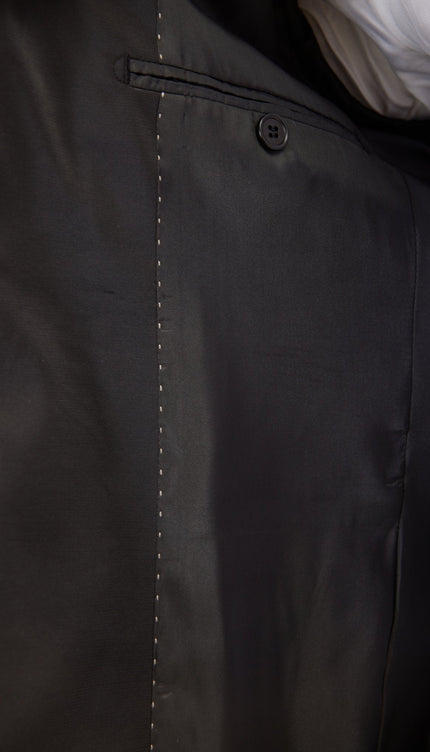 Textured Peak Lapel Tuxedo Jacket - Black