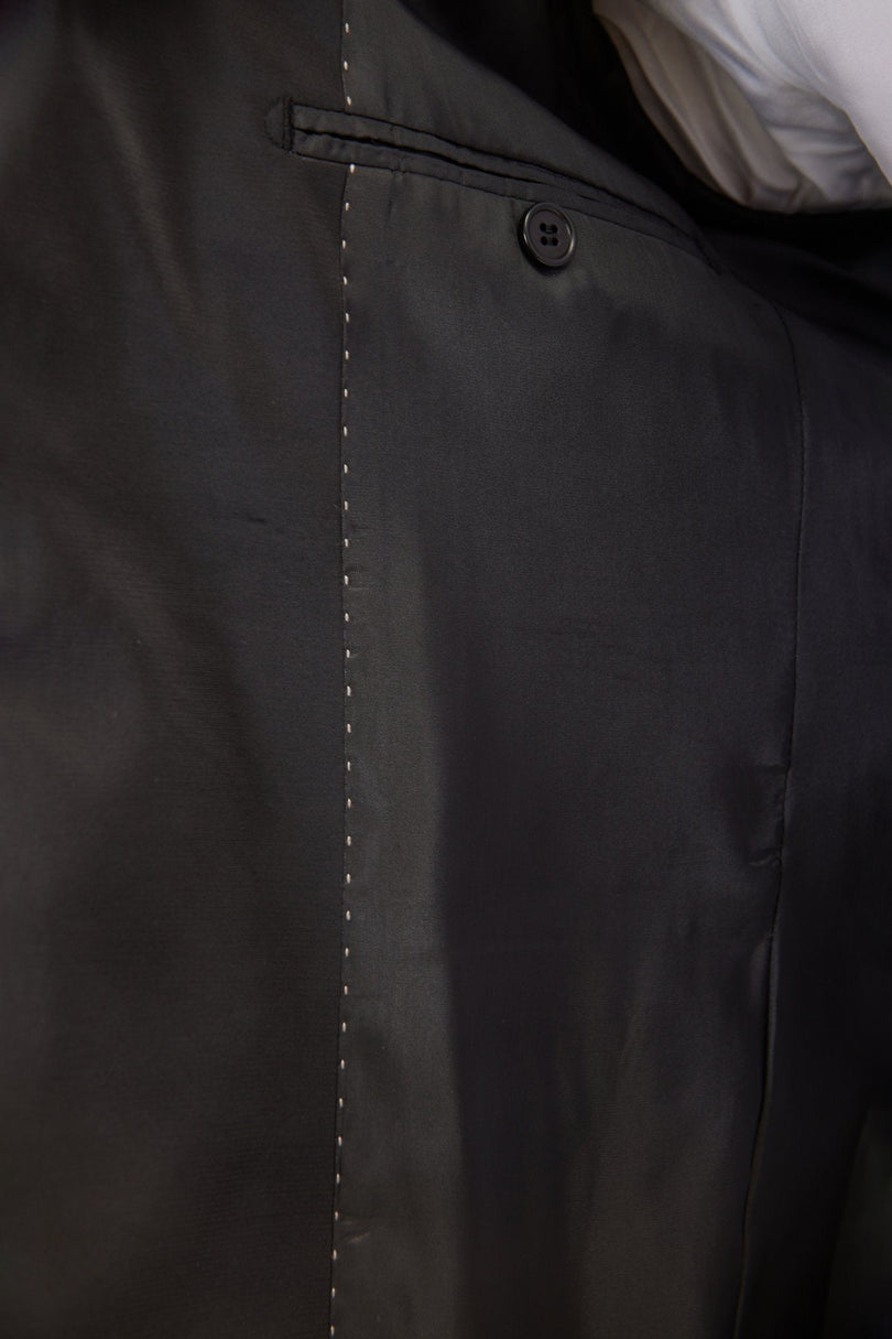 Men's Textured Peak Lapel Tuxedo Jacket - Black | Ron Tomson