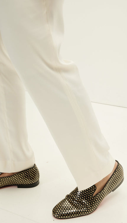 Floral Peak Lapel Tuxedo Jacket - White Gold