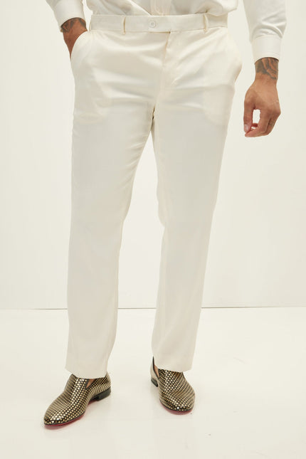 Men's Floral Peak Lapel Tuxedo Jacket - White Pink | Ron Tomson