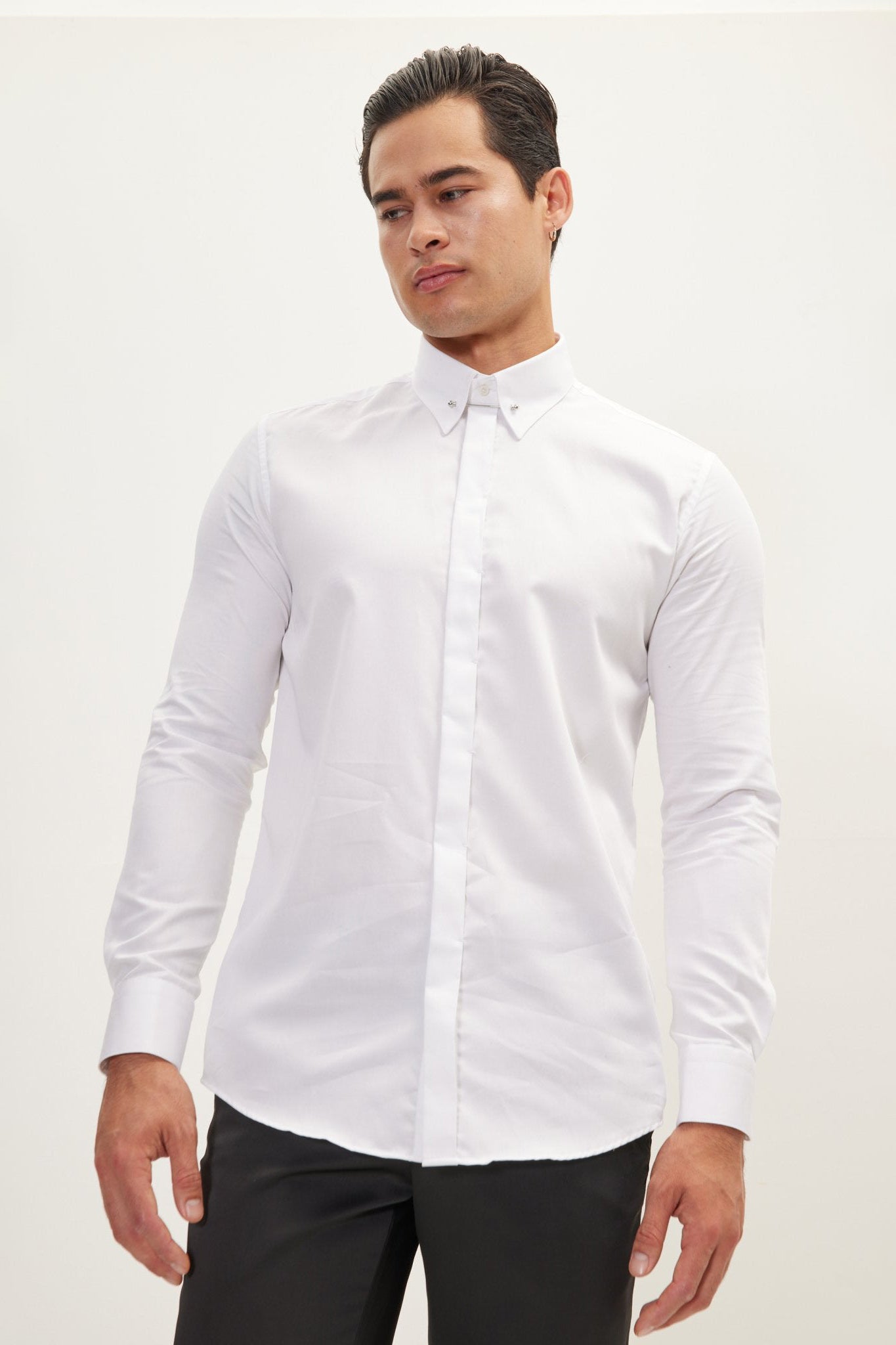 white dress shirt not see through The Perfect in White-Maxwell 15 32/33 iron fine twill fabric Men's Collar Pin Hidden Placket