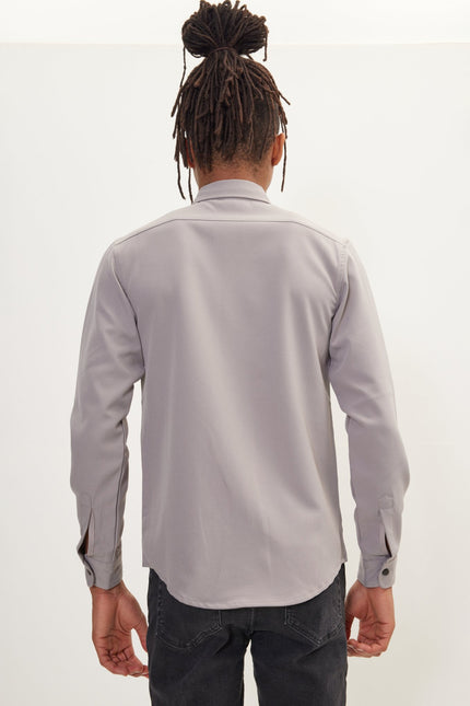 Men's Tonal Overshirt - Grey | Ron Tomson