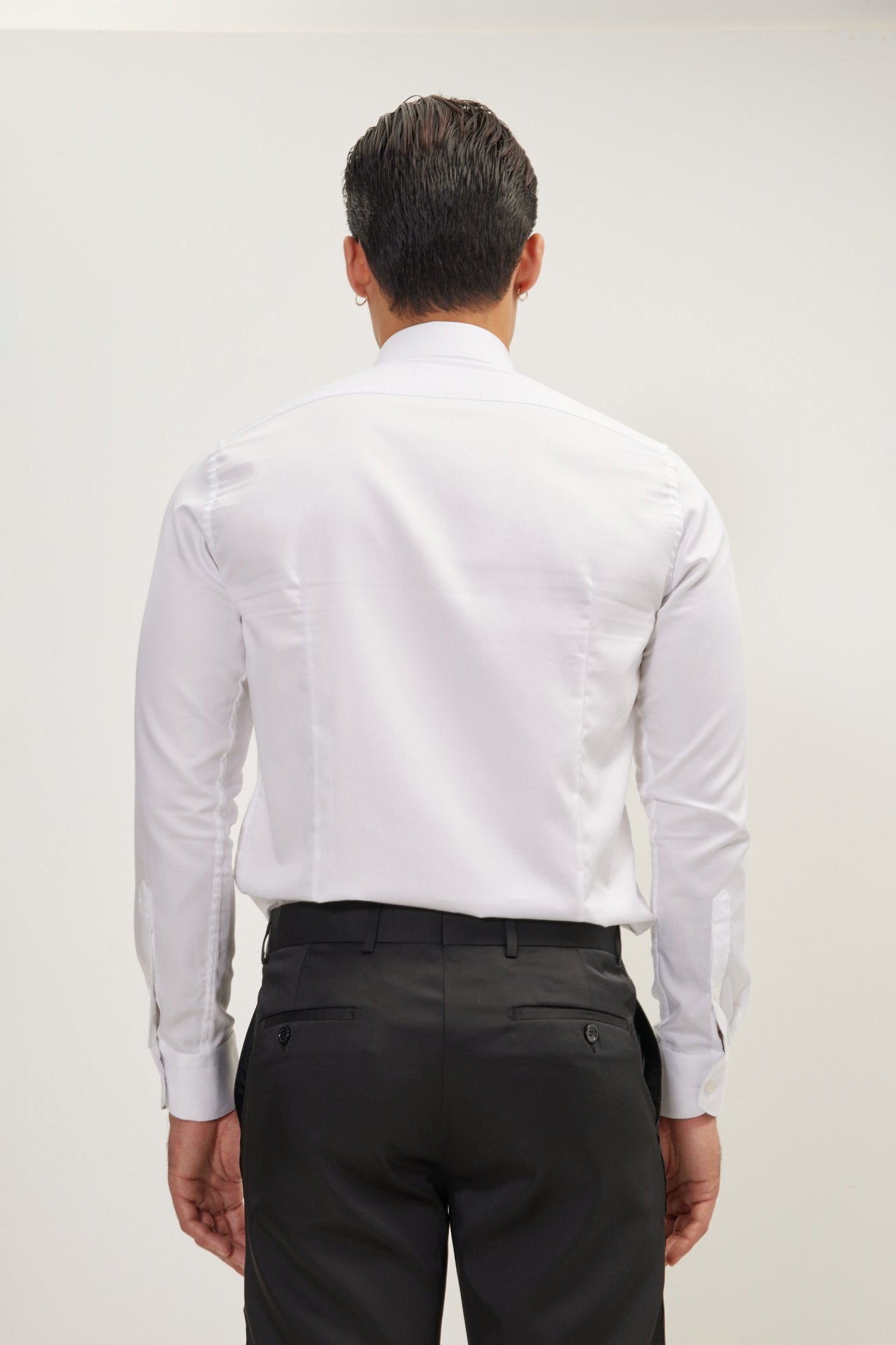 Men's Hidden Placket Dress Shirt - White Men's Hidden Placket Dress Shirt - White