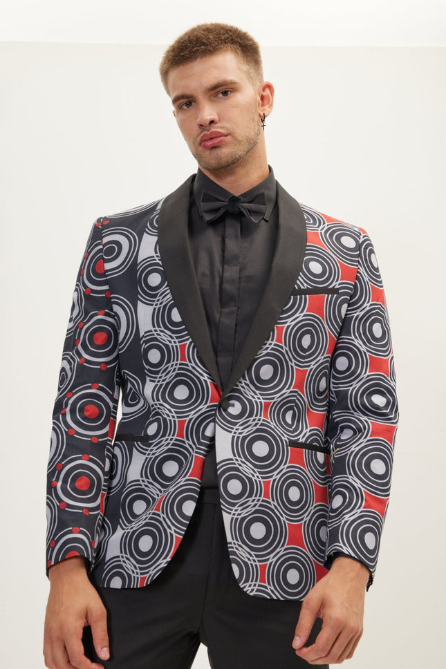 Men's The Warrior Shawl Lapel Tuxedo Jacket- Black | Ron Tomson