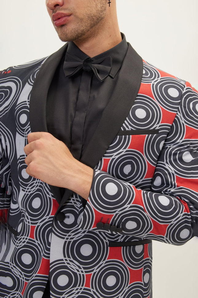 Men's The Warrior Shawl Lapel Tuxedo Jacket- Black | Ron Tomson