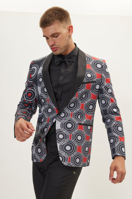 Men's The Warrior Shawl Lapel Tuxedo Jacket- Black | Ron Tomson