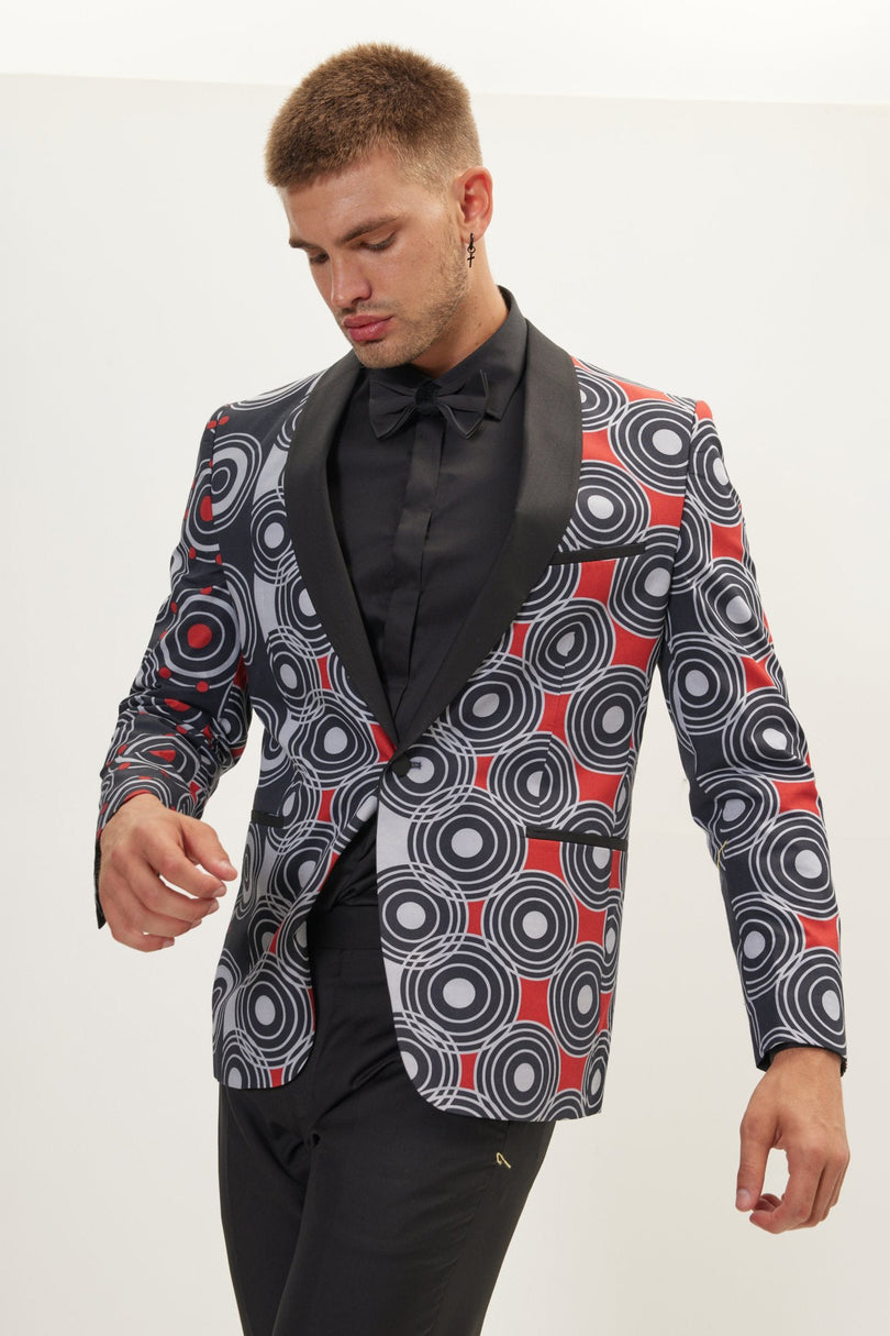 Men's The Warrior Shawl Lapel Tuxedo Jacket- Black | Ron Tomson