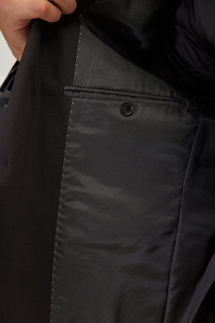 Men's The Warrior Shawl Lapel Tuxedo Jacket- Black | Ron Tomson