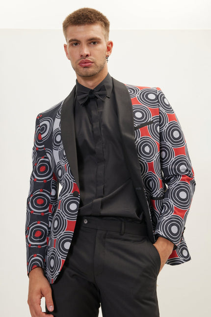 Men's The Warrior Shawl Lapel Tuxedo Jacket- Black | Ron Tomson