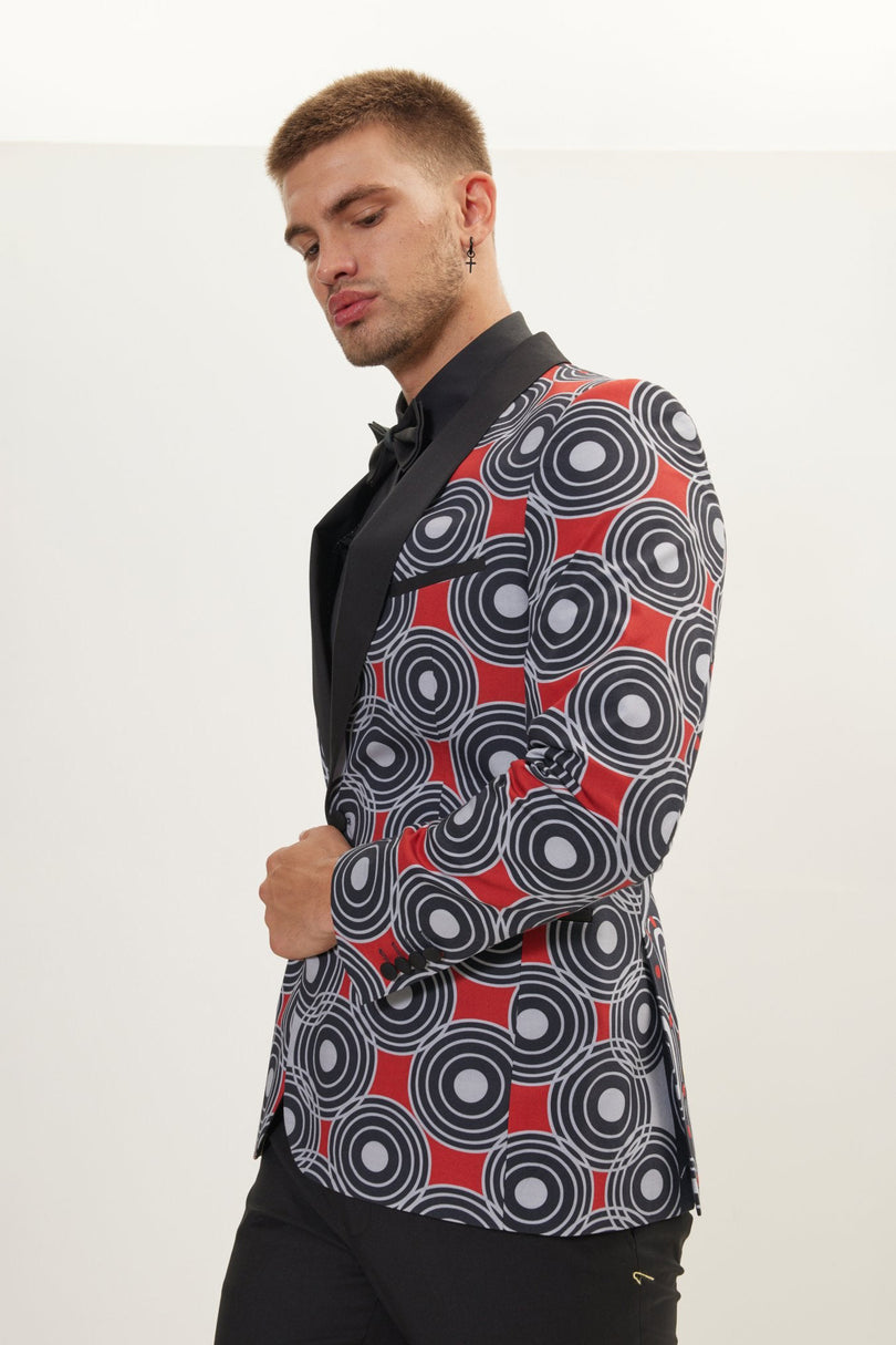 Men's The Warrior Shawl Lapel Tuxedo Jacket- Black | Ron Tomson