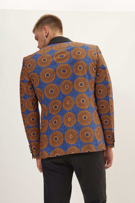 Men's Tribal Shawl Lapel Tuxedo Jacket - Camel | Ron Tomson