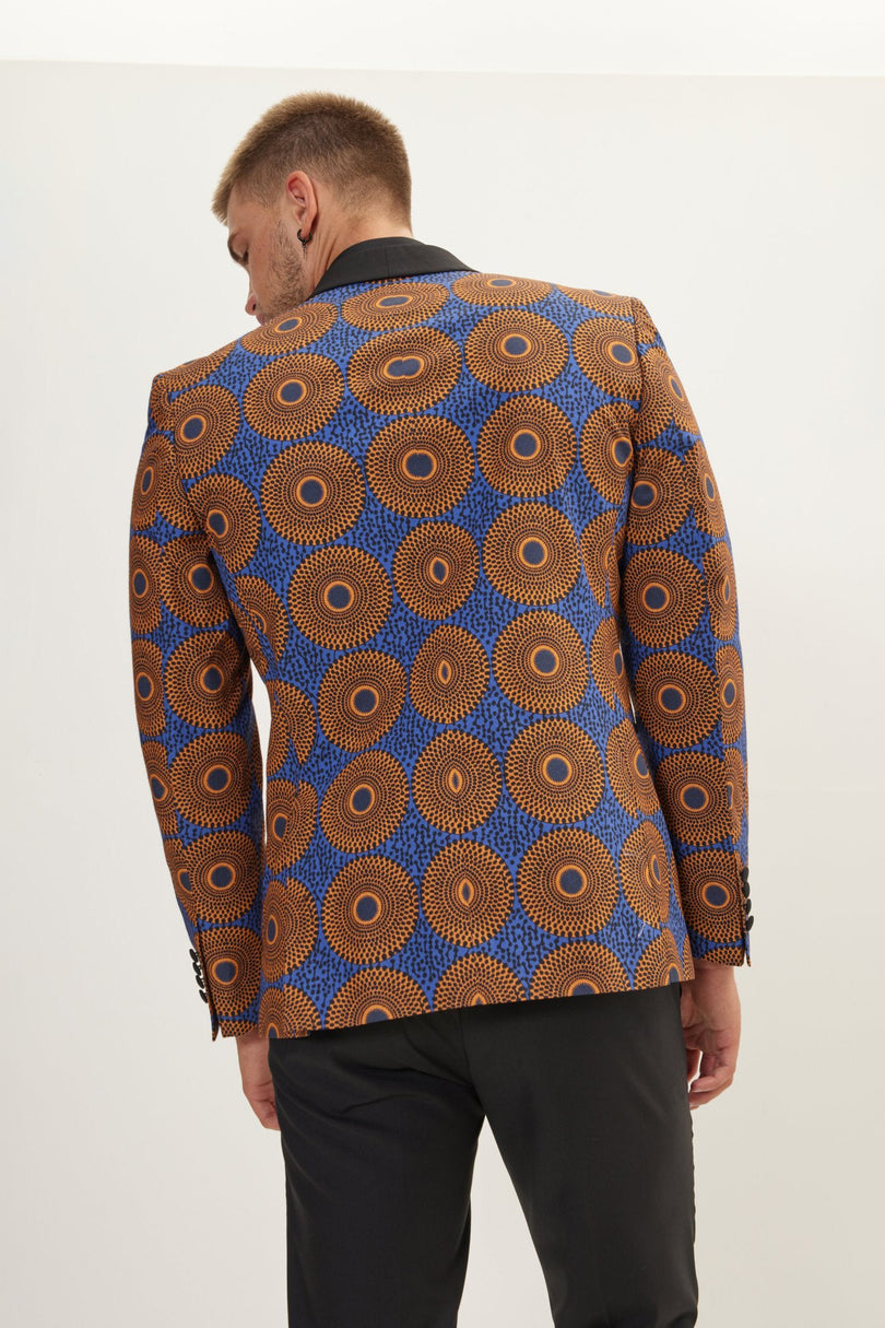 Men's Tribal Shawl Lapel Tuxedo Jacket - Camel | Ron Tomson