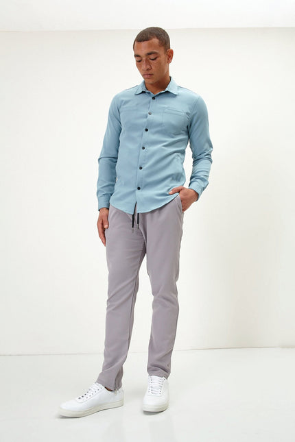 Men's Tonal Overshirt - Teal Green | Ron Tomson