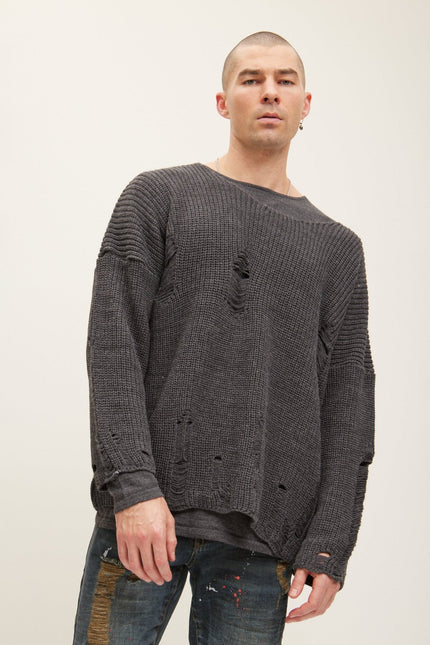 Men's Two Piece Distorted Sweater - Anthracite | Ron Tomson