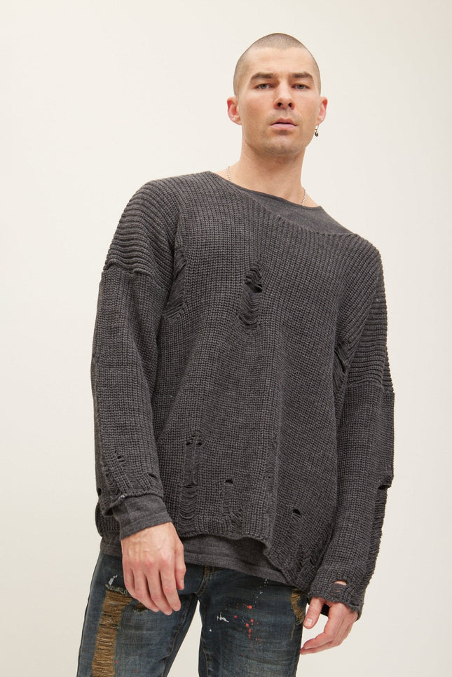 Two Piece Distorted Sweater - Anthracite