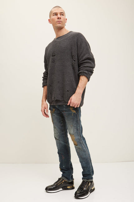 Men's Two Piece Distorted Sweater - Anthracite | Ron Tomson