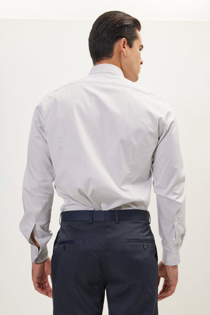 Men's Hidden Placket Dress Shirt - Grey | Ron Tomson