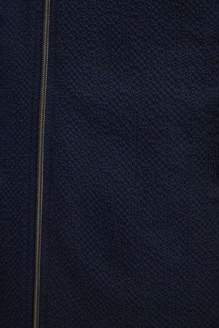 Men's Waffle Stretch Beach Day Bomber Jacket - Navy | Ron Tomson