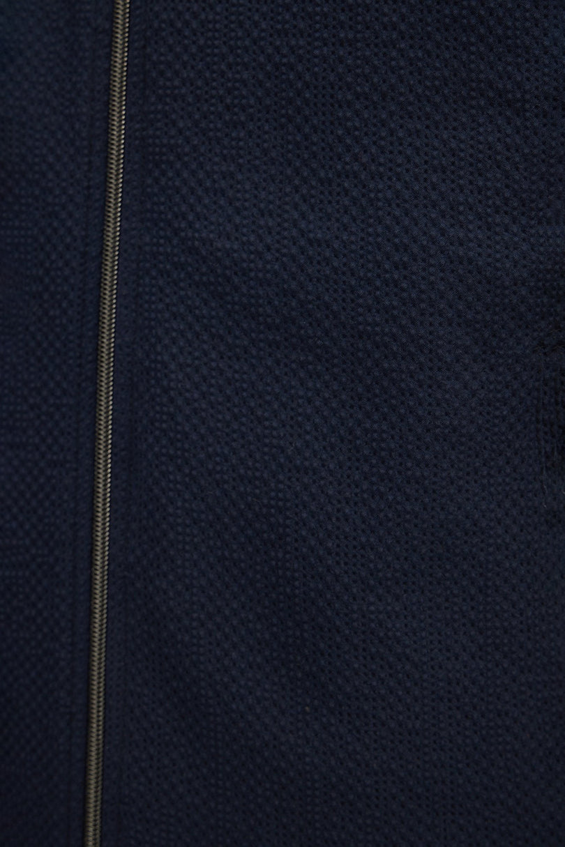 Men's Waffle Stretch Beach Day Bomber Jacket - Navy | Ron Tomson