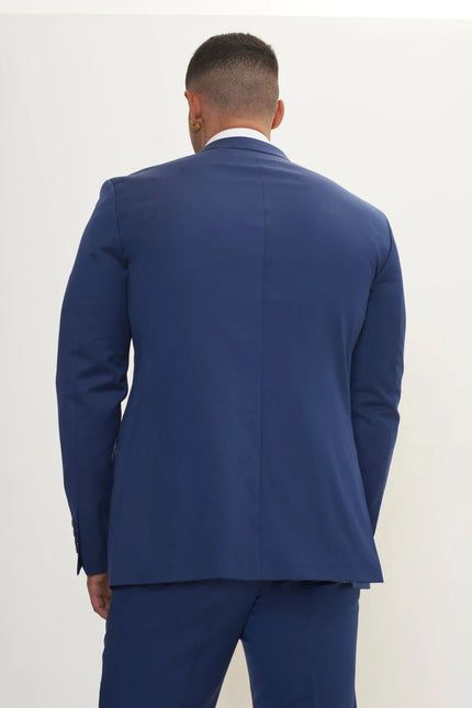Men's Vitale Super 110s Merino Wool Single-Breasted Suit - Admiral Blue | Ron Tomson