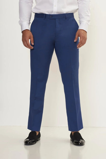 Men's Vitale Super 110s Merino Wool Single-Breasted Suit - Admiral Blue | Ron Tomson