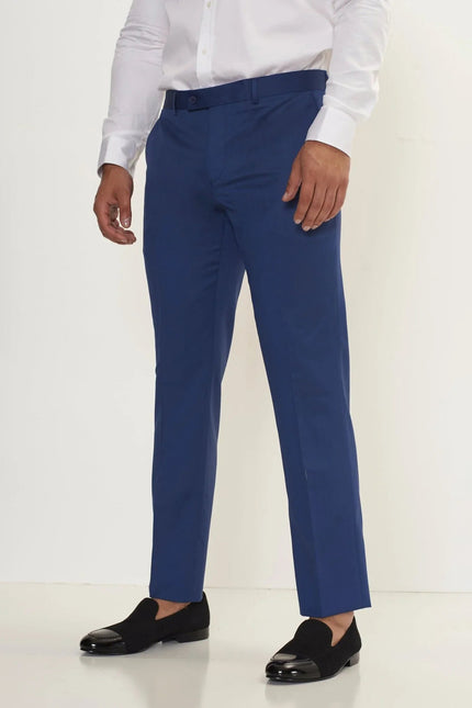 Men's Vitale Super 110s Merino Wool Single-Breasted Suit - Admiral Blue | Ron Tomson