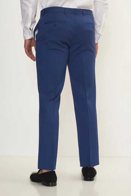 Men's Vitale Super 110s Merino Wool Single-Breasted Suit - Admiral Blue | Ron Tomson