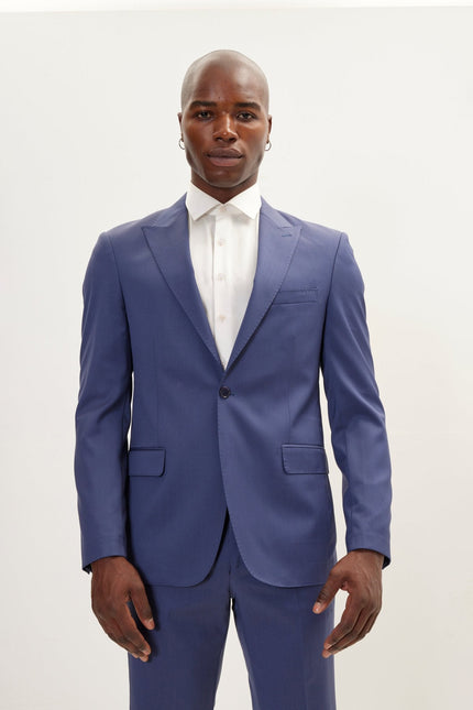 Men's Vitale Single-Breasted Wool Suit - Indigo | Ron Tomson