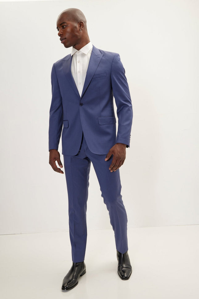 Men's Vitale Single-Breasted Wool Suit - Indigo | Ron Tomson