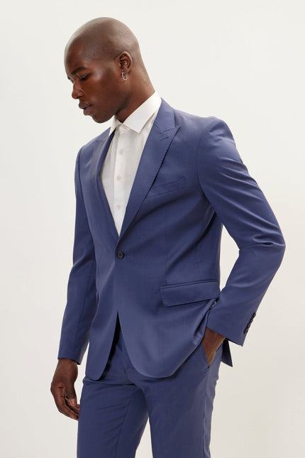 Men's Vitale Single-Breasted Wool Suit - Indigo | Ron Tomson