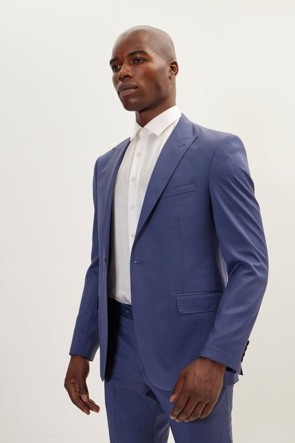 Men's Vitale Single-Breasted Wool Suit - Indigo | Ron Tomson