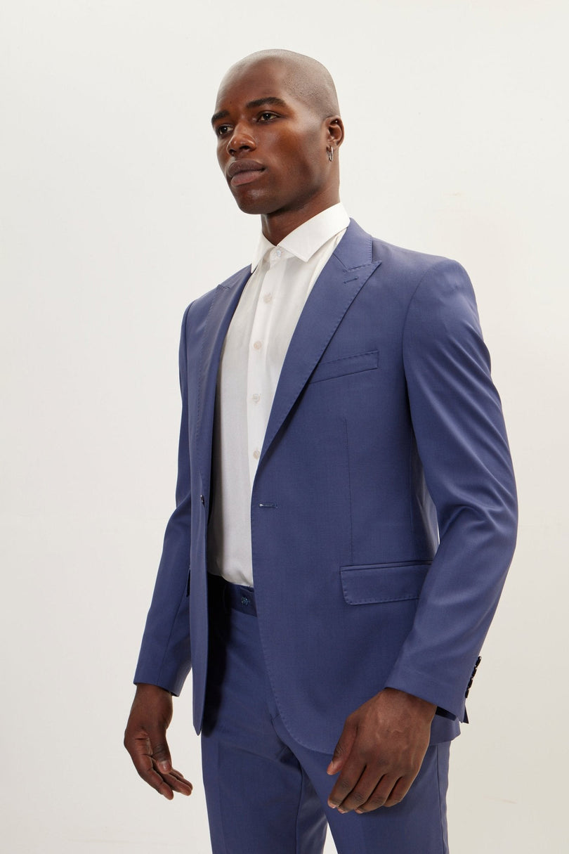 Men's Vitale Single-Breasted Wool Suit - Indigo | Ron Tomson