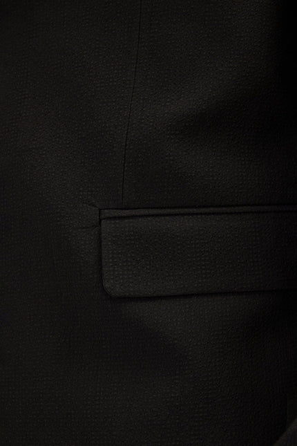 Men's Stretch Waffle Blazer - Black | Ron Tomson