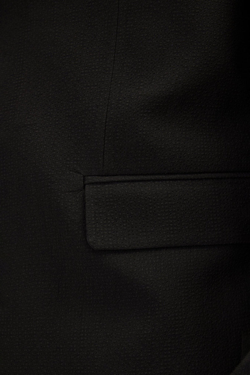Men's Stretch Waffle Blazer - Black | Ron Tomson