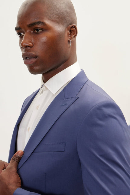 Men's Vitale Single-Breasted Wool Suit - Indigo | Ron Tomson