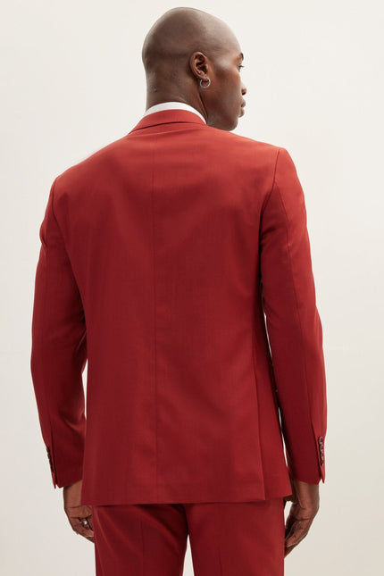 Men's Vitale Merino Wool Single-Breasted Suit - Rust | Ron Tomson