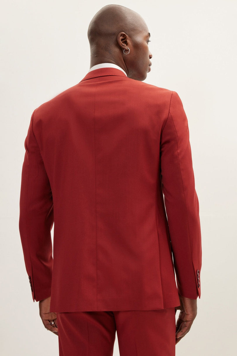 Men's Vitale Merino Wool Single-Breasted Suit - Rust | Ron Tomson