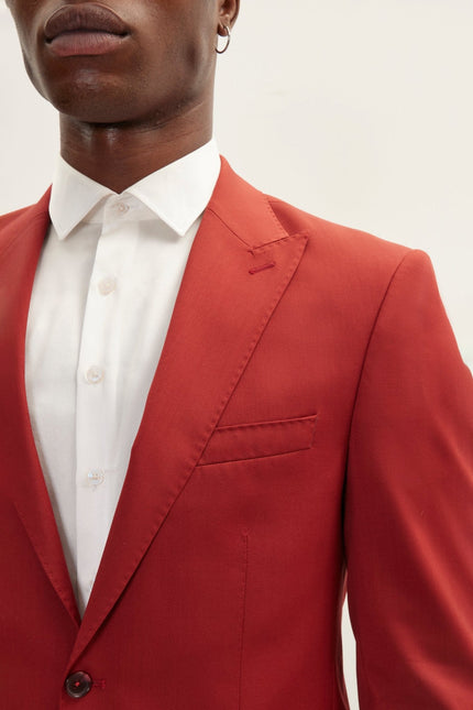 Men's Vitale Merino Wool Single-Breasted Suit - Rust | Ron Tomson
