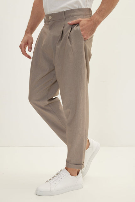 Men's Waffle Pull-On Pants - Brown | Ron Tomson