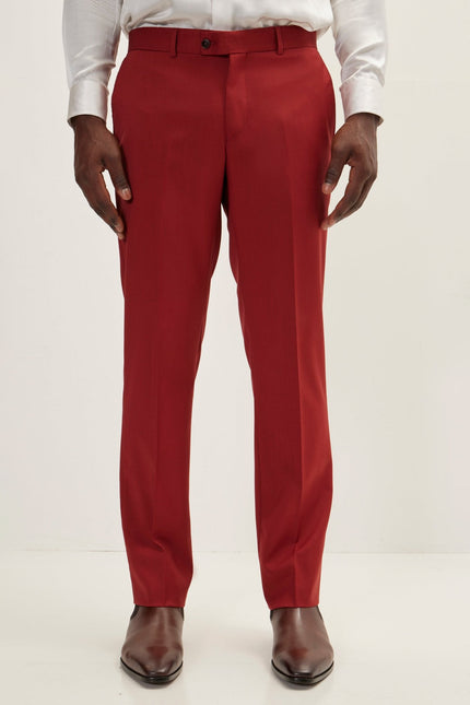 Men's Vitale Merino Wool Single-Breasted Suit - Rust | Ron Tomson