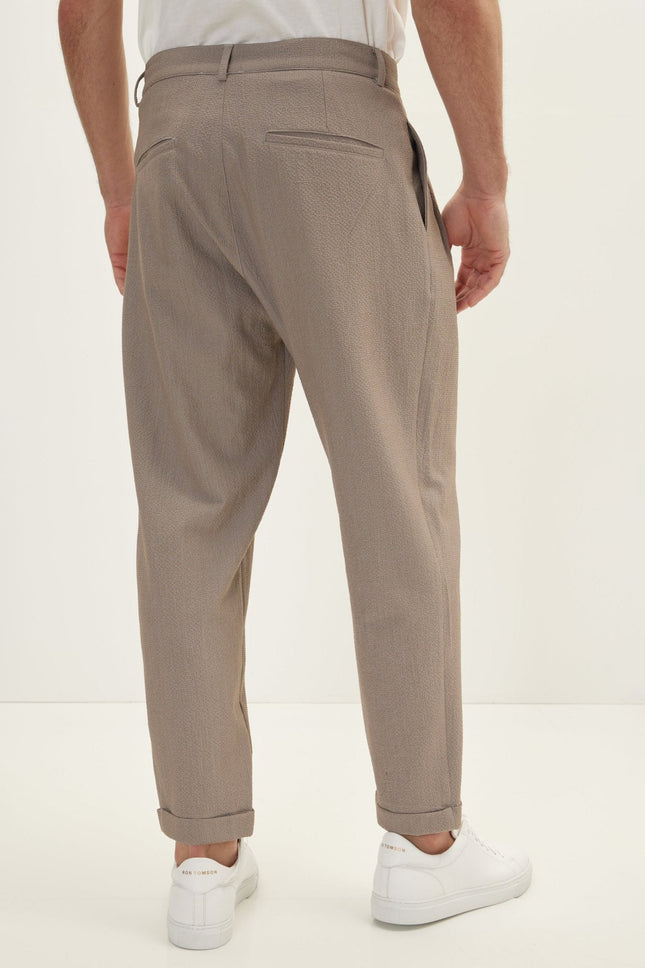 Men's Waffle Pull-On Pants - Brown | Ron Tomson
