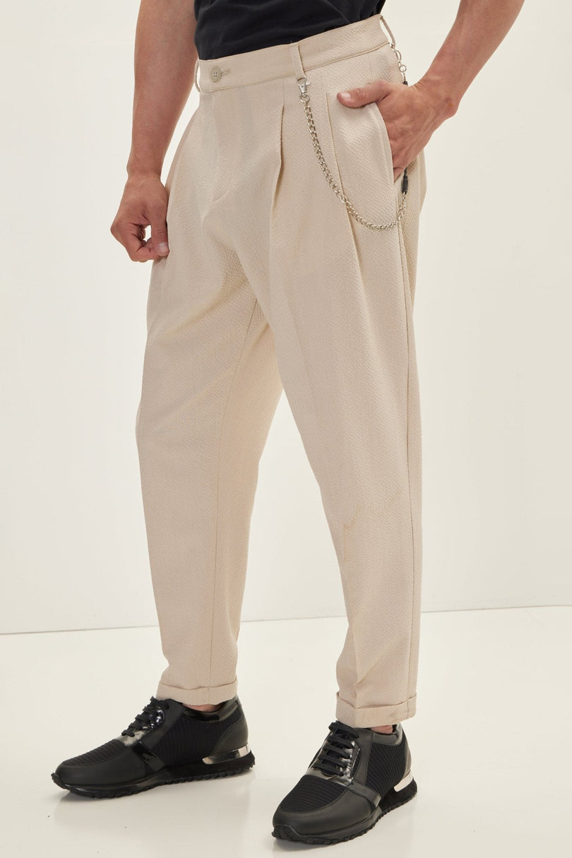 Men's Waffle Beach Pants - Stone | Ron Tomson
