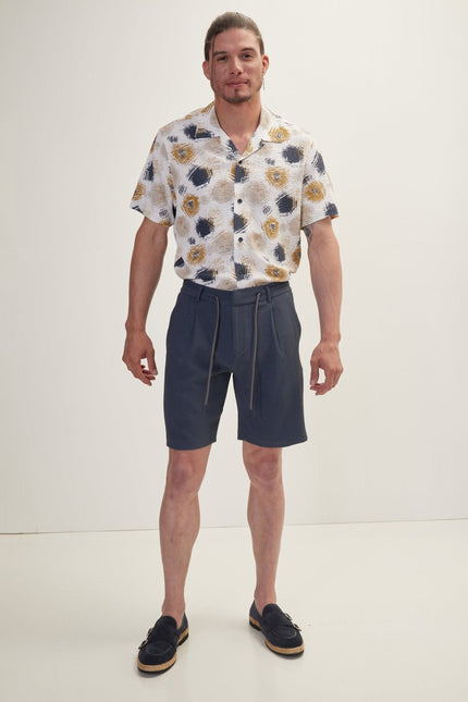 Men's Cotton Waffle Drawstring Shorts - Anthracite | Ron Tomson