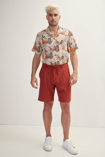 Men's Waffle Stretch Shorts - Tile | Ron Tomson