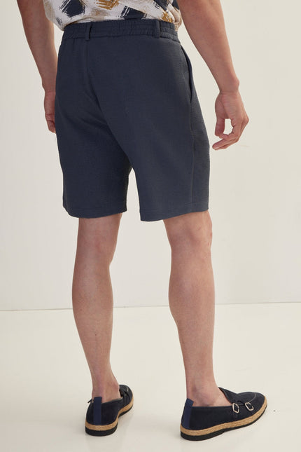 Men's Cotton Waffle Drawstring Shorts - Anthracite | Ron Tomson