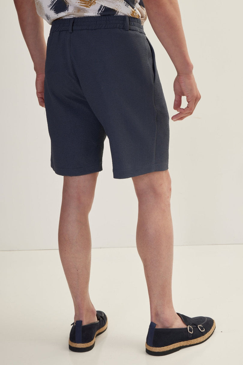 Men's Cotton Waffle Drawstring Shorts - Anthracite | Ron Tomson