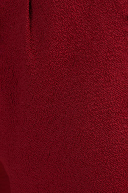 Men's Waffle Drawstring Shorts - Burgundy | Ron Tomson
